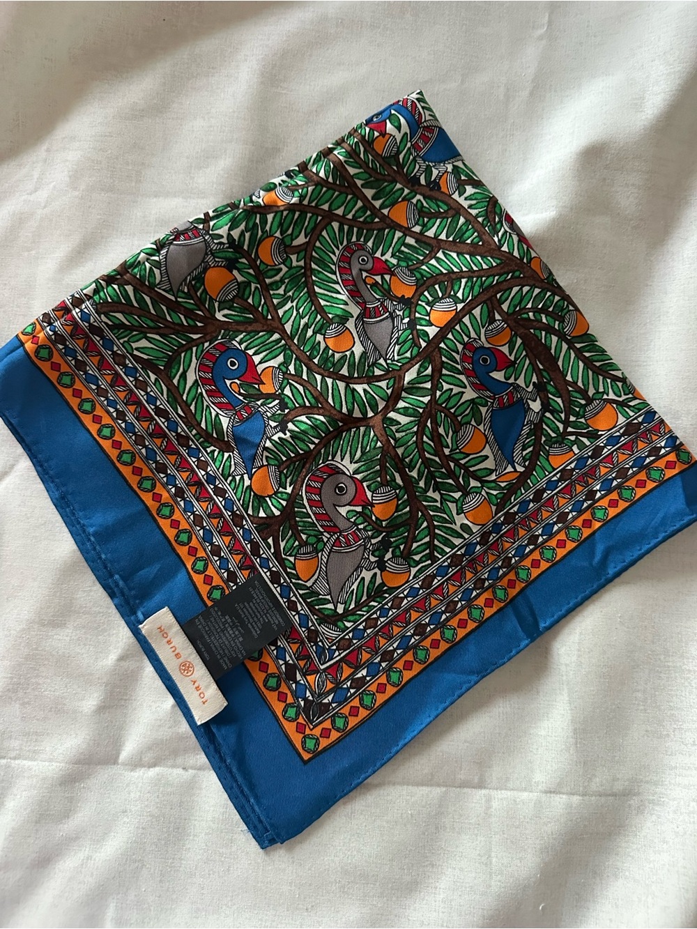 Tory Burch Something Wild 100% Silk Scarf 34x34